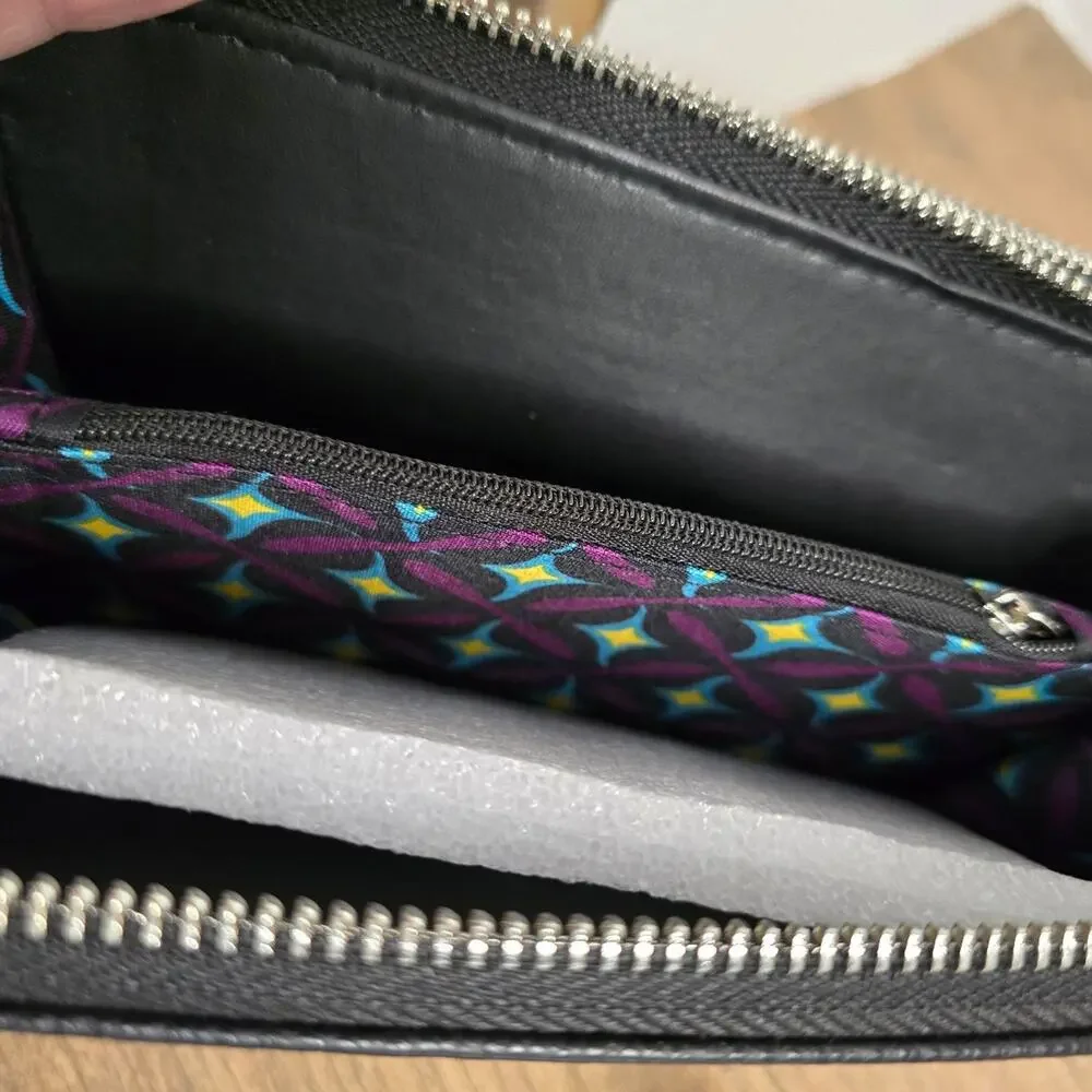 CXL by Christian Lacroix Brandy Pebble Double Zipper Wallet Black NWT
